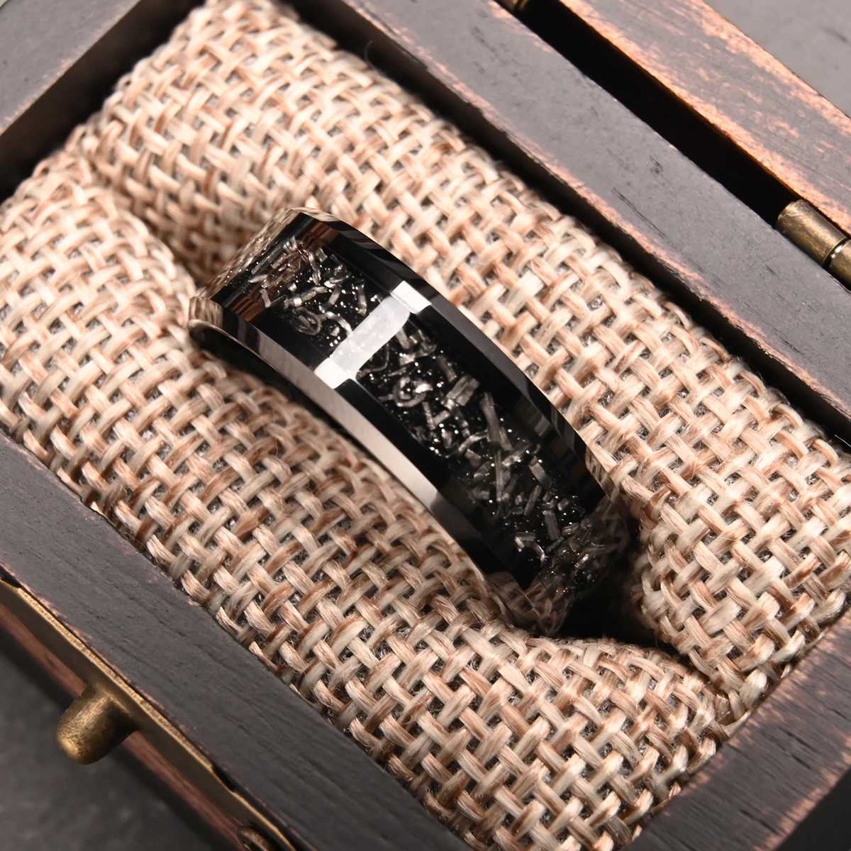 tungsten carbide ring for man anillos bague homme pareja de compromiso fashion jewelry wedding bands Meteorite engagement ringsW251030