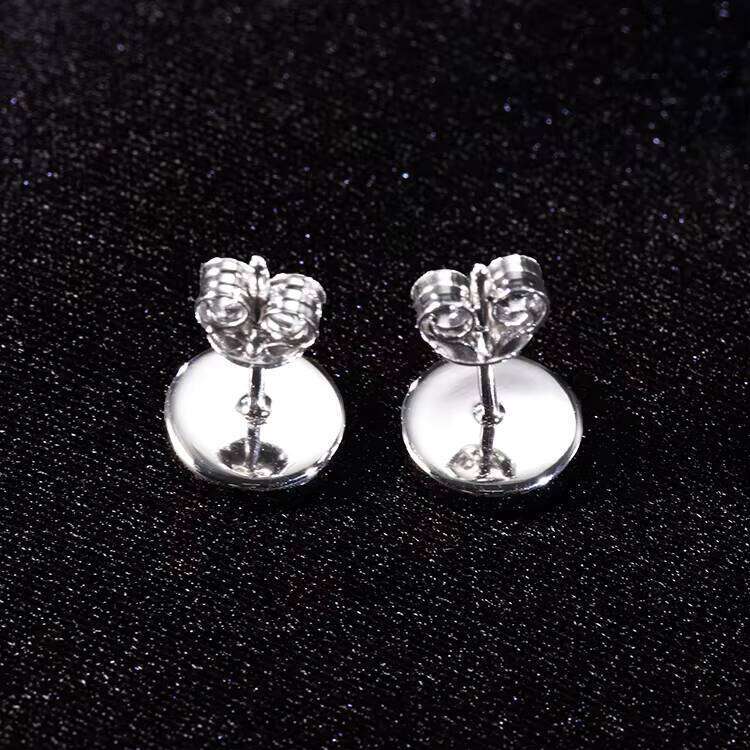 Men Women Fashion Bling Jewelry 925 Sterling Silver Gold Plated Moissanite Stones Studs Earrings Nice Gift