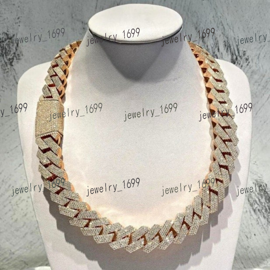 Moissanite Iced Out Cuban Link Chain for Men Hip Hop Jewelry 18K Gold Plated VVS Bling Choker Necklace Wholesale