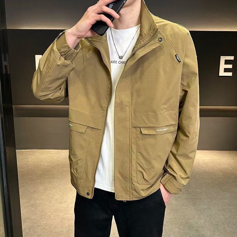 High-quality Men's Clothing 2025 Spring And Autumn New Men's Trendy Casual Men's Fashion Brand Designer Coat Stand Collar Workwear Jack