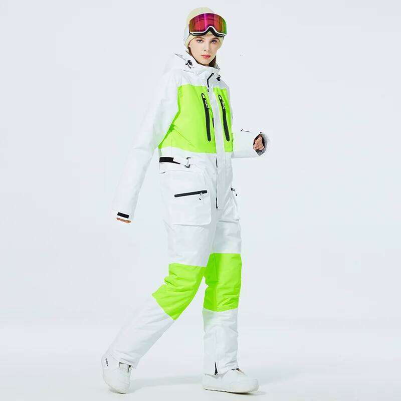 New Fashion One-piece Ski Suit Men Women Winter Windproof Waterproof Skiing Jumpsuit Snowboarding Suits Female Snow Costumes
