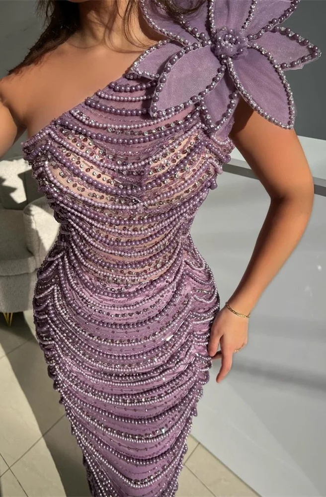 Luxury Full Pearls Beading Evening Dress Formal Occasion Prom Gowns Second Reception Birthday Party Dress Arabic Robe de soiree femme O30