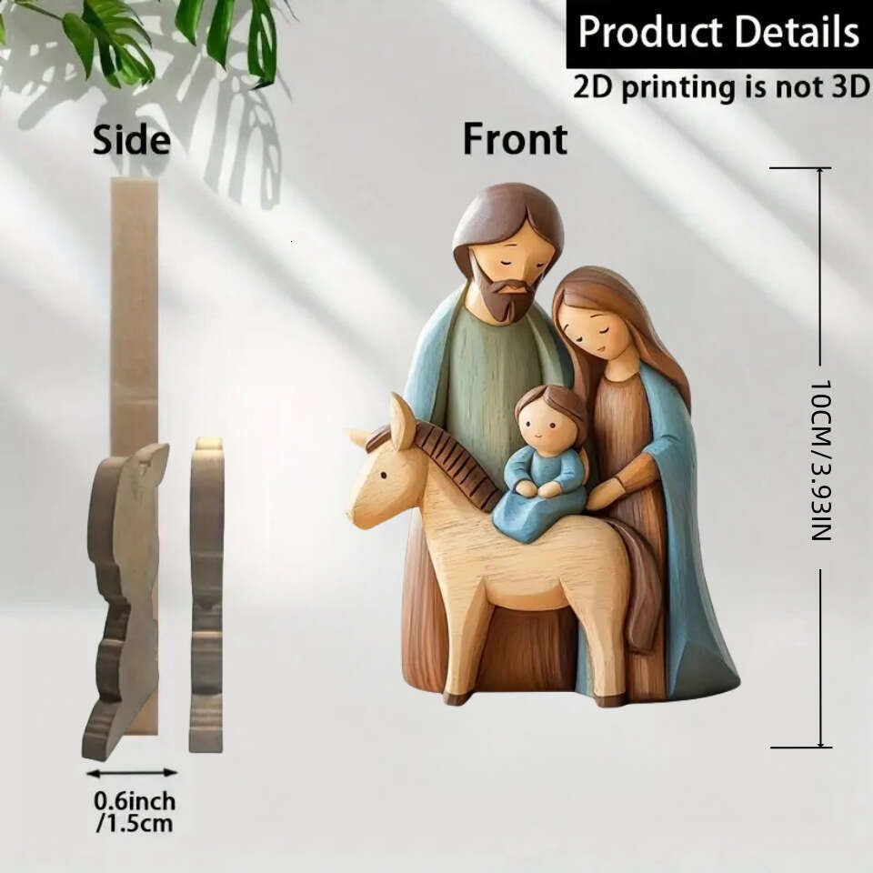 2D Flat Wooden Ornament Decoration for Desktop Entryway Home Decor 7