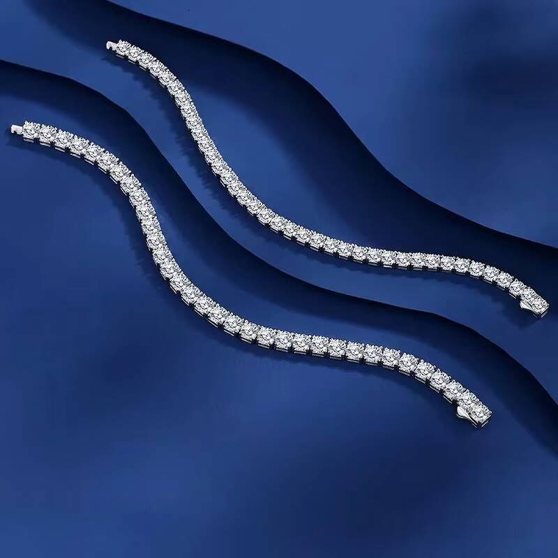 S925 Sterling Silver Moissanite D Color Tennis Bracelet Mens Womens Bracelet CrossBorder Hot Sale 25M3M4M5M
