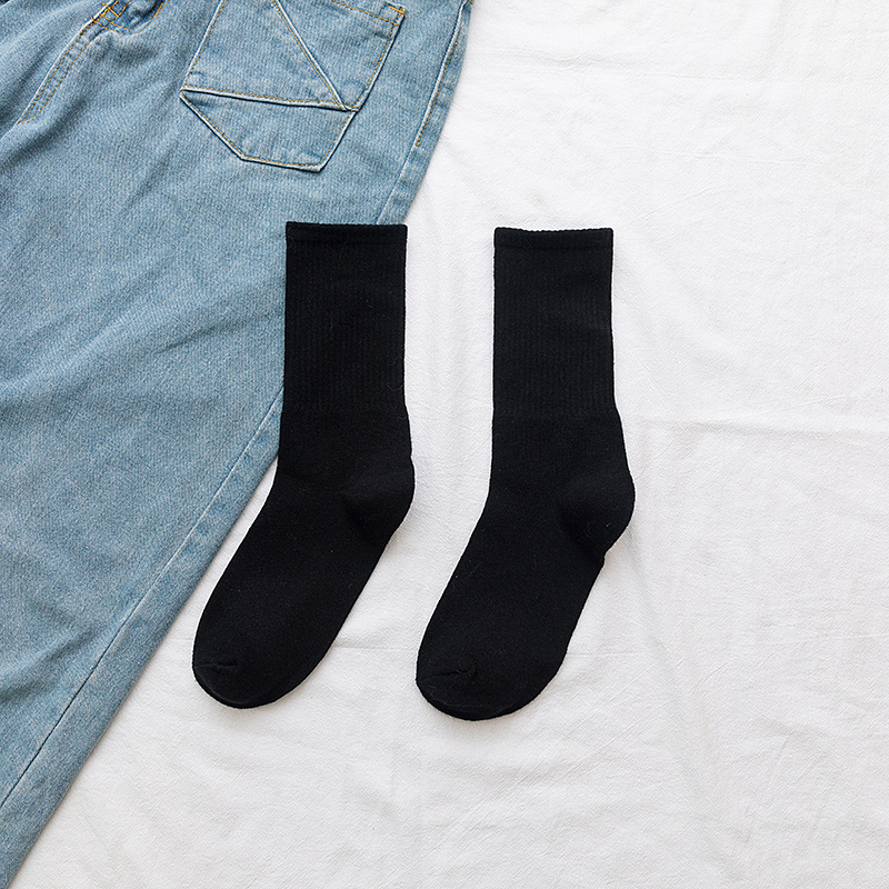 10 Pairs/Lot Men Socks Solid Black White Gray Breathable Cotton Sports Summer Autumn Thin Socks Male Mid Tube Socks Women Men
