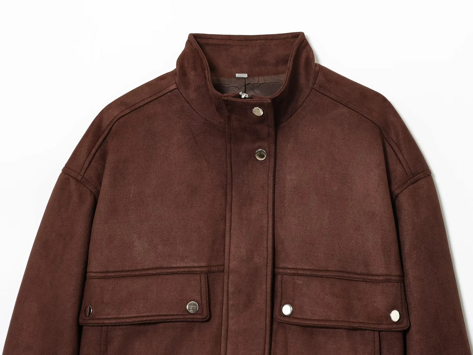 European and American style 2025 autumn suede retro fashion stand collar versatile jacket 251015