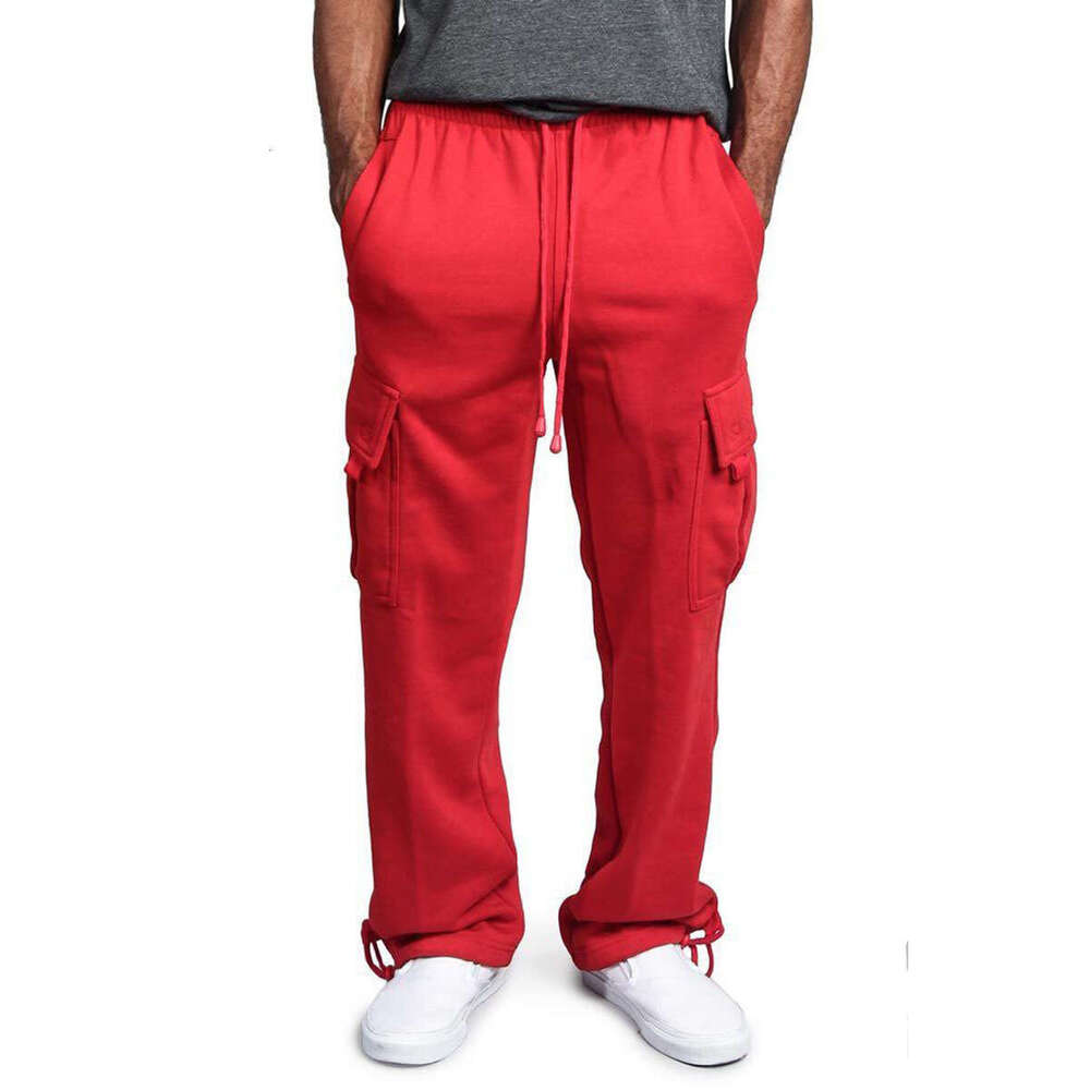 Men's New Multi-Pocket Cargo Pants High Street Trendy Brand Casual Jogger Trousers