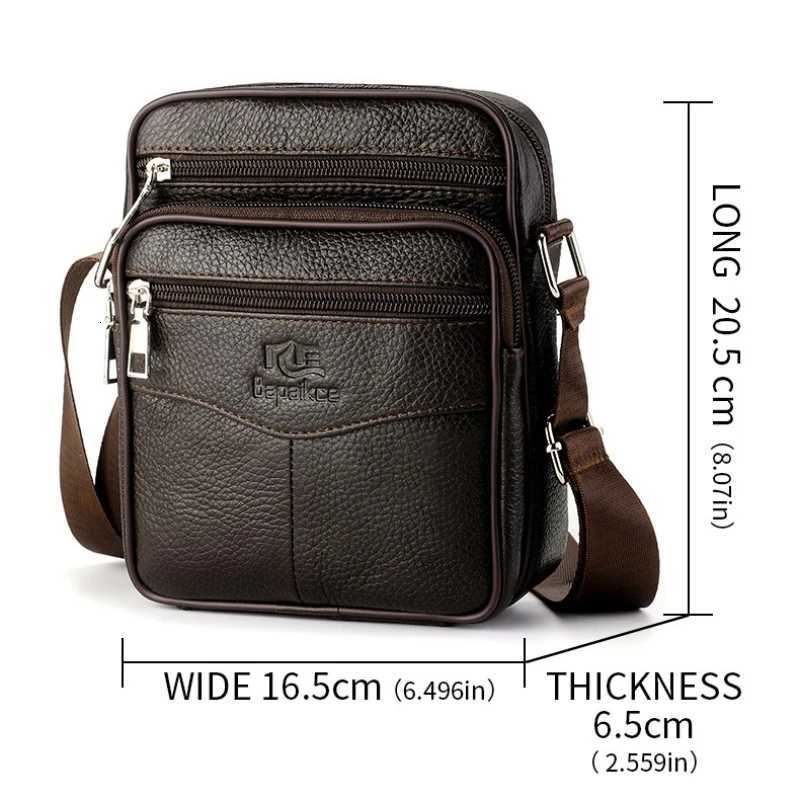 Mens Vertical Style Crossbody Bag Fi Premium Genuine Leather Single Shoder Bag 8Inch Laptop Bag Y251011