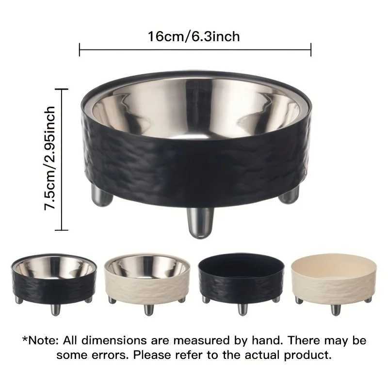 Elevated Stainless steel Pet Dog Cat bowl Heighten Neck Protection Food Bowl Antidumping Nonslip Suitable for Kittens and P J251113