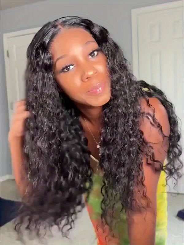 12A Indian Water Wave 5X5 Lace 3 Deep Curl Wet And Wavy Bundles With Closure Remy Human Hair Extensions