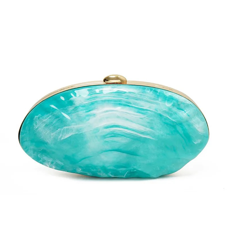 Oval Marble Pearlescent Acrylic Evening Bag Prom Stones Handbags Women Wedding Bridal Clutch Purse Bags Party Banquet Bag 251023