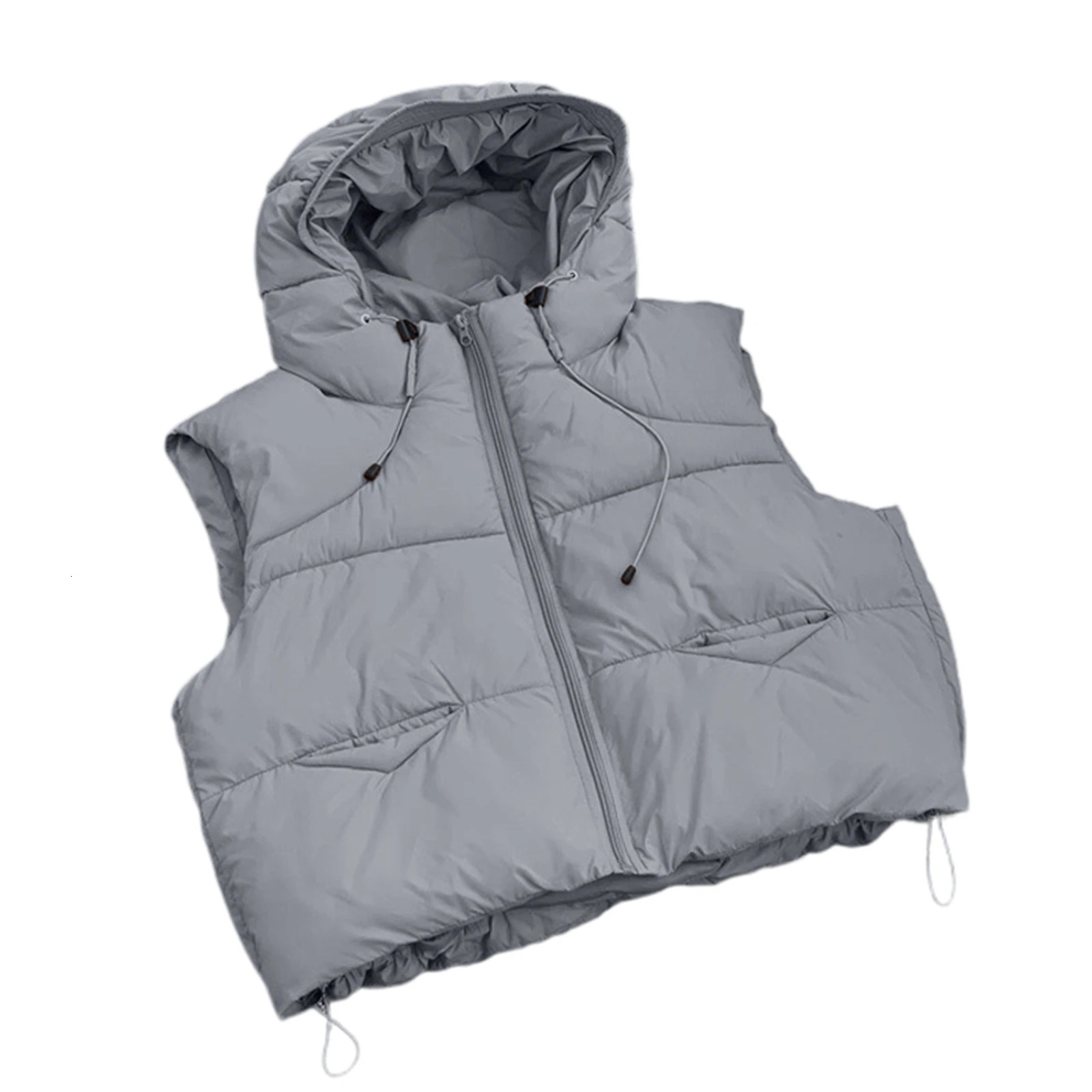 Autumn Winter Style Womens Hooded Short Vest Loose Slim Warm Down Vest Zipper Casual Sleeveless Clothing Dress up Coat 251024