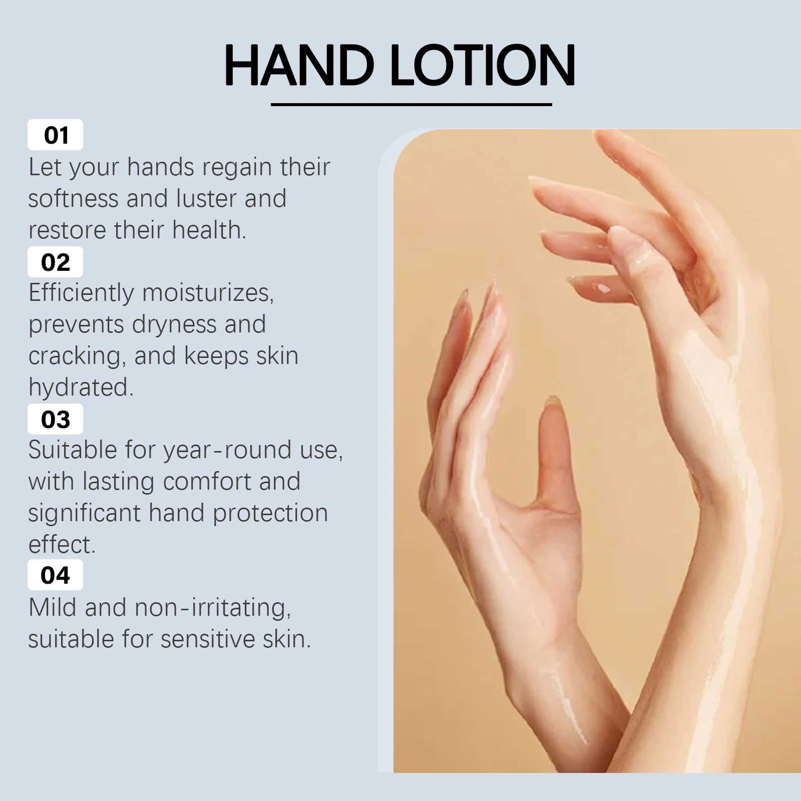 Shea Butter Hand Lotion Moisturizing Nourishing Fade Fine Lines Soft Smooth Skin Non Greasy Fast Absorbing for Dry Cracked Hands J251115