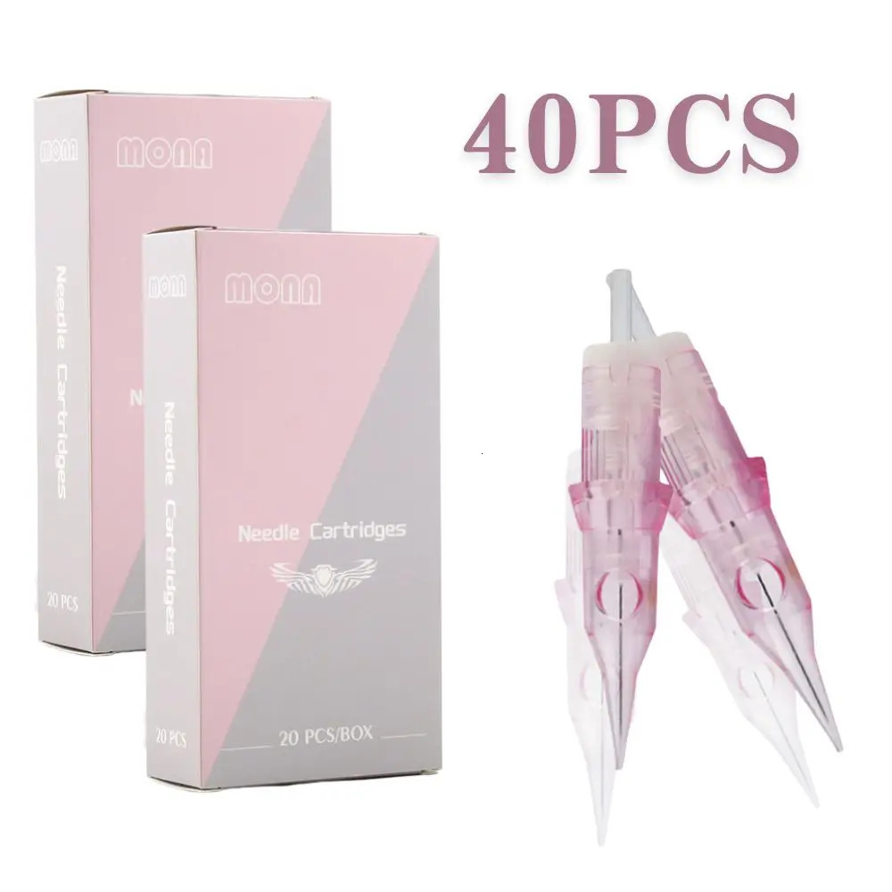 MONA 40PCS Tattoo Cartridge Needles Disposable Needles 1 3 5 7 9 11 RL RS 02503035MM For Tattoo Machine Permanent Makeup 251027