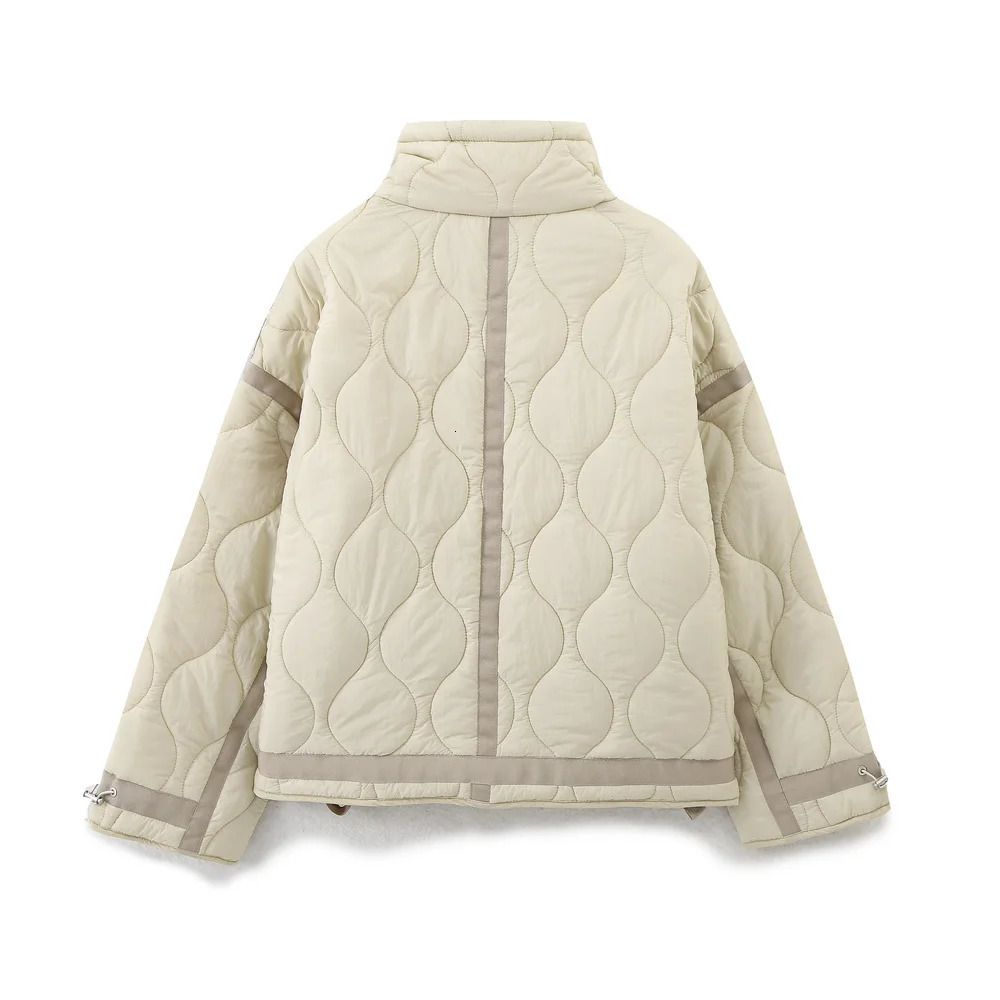 DiYiG WOMAN 2025 Autumn Fashion Loose Cotton Jacket Short Coat Chic Long Sleeve Thin Cotton Clothes Outerwear Muje 251030