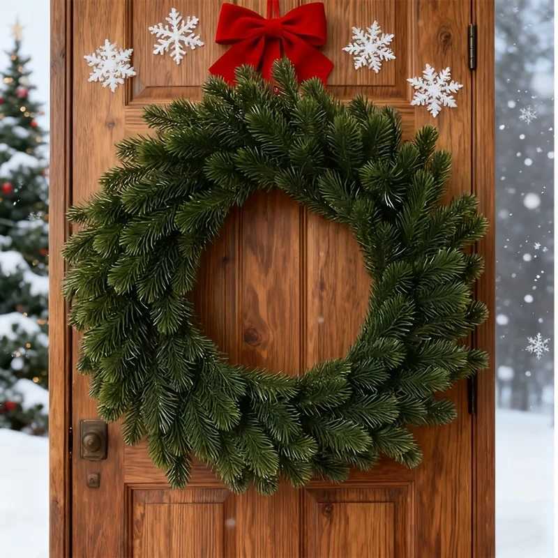 1pc Artificial Christmas Wreath Durable Plastic Xmas Decor Wedding Holiday Dcor Christmas Wreaths For Front Door C251030