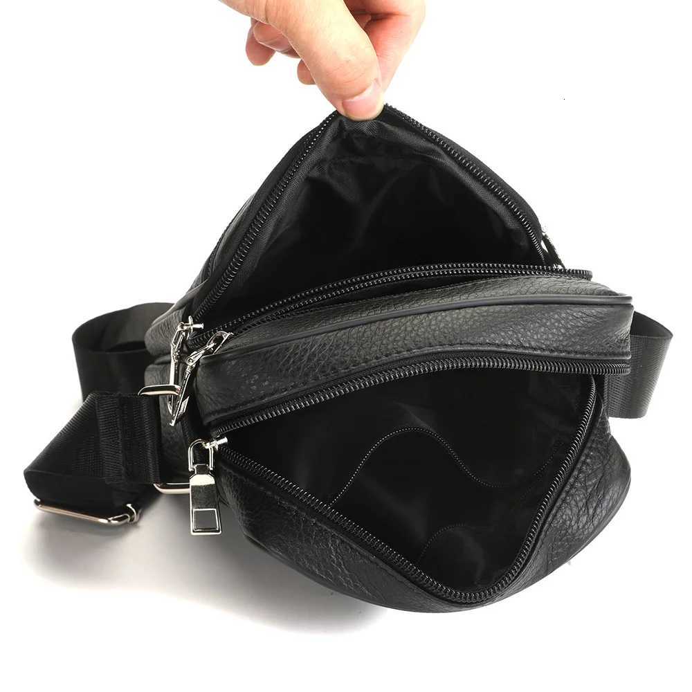HighQuality Large Capacity Mens Messenger Bag Genuine Leather Crossbody Single Shoder Bag with MtiLayer Zipper Y251011