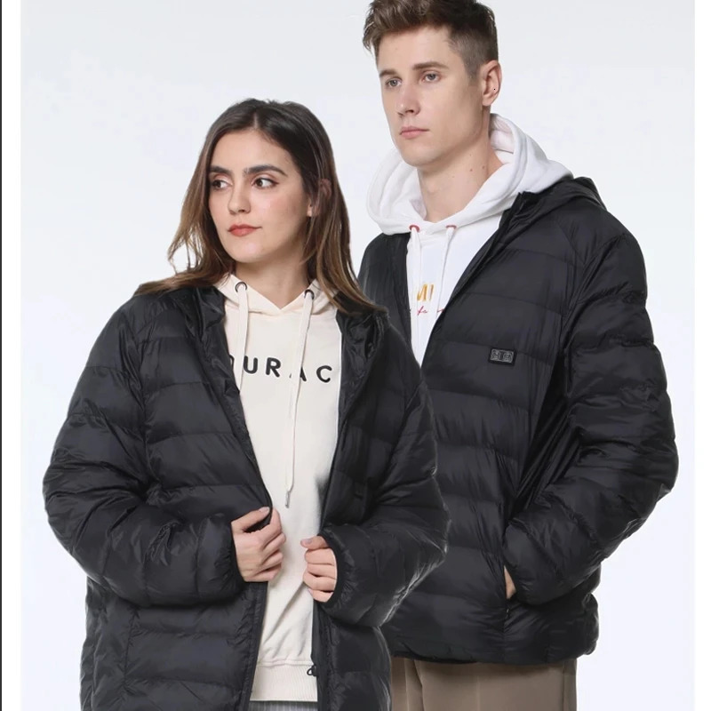 Winter women heating Jackets Female Winter Warm USB Heating Padded Jacket Smart Thermostat Hooded Heated Clothing 251030