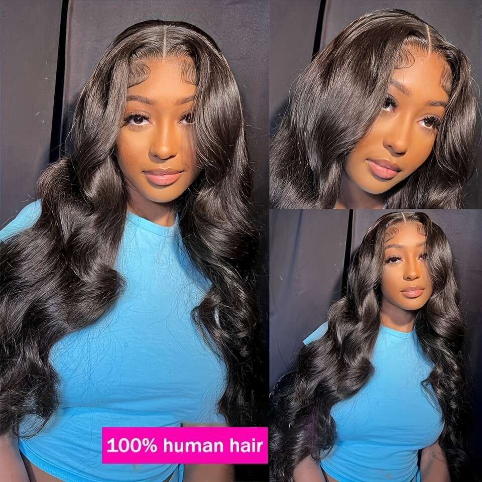 4 Bundles Brazilian Body Wave Virgin Human With 4X4 Free Part Closure - Natural Black, Unprocessed, HD Lace Transparent, Long Wavy Hair Extensions For