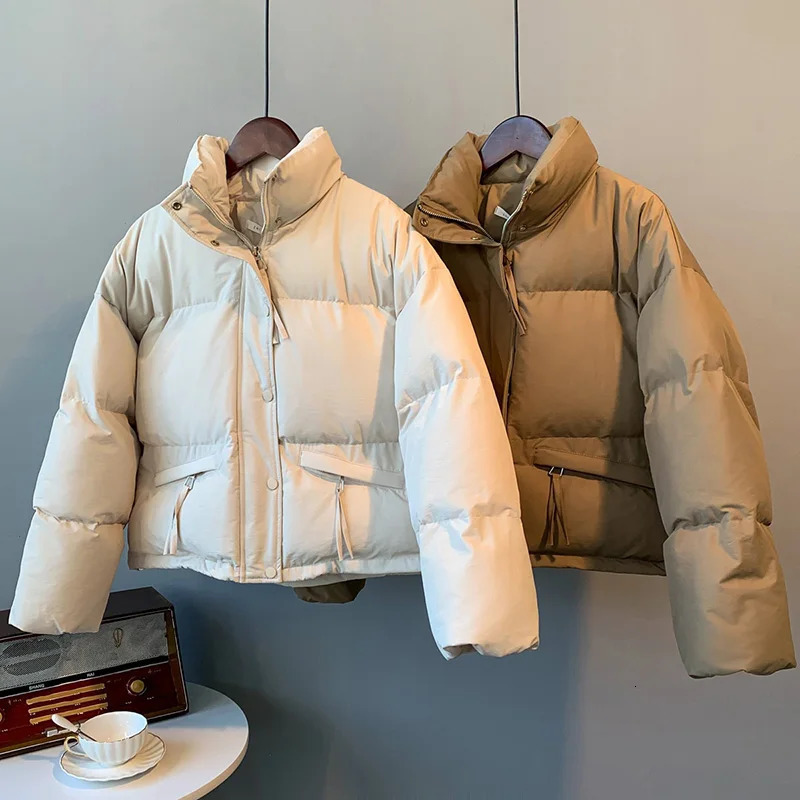 EVNISI Casual Women Loose Thicken Jacket Button Up Solid Warm Bread Clothing For Women Puffer Jackets Autumn Cardigan Coat 251030