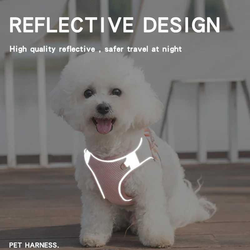 Pet Dog Harness and Leash Set for Small Medium Dogs Outdoor Walking Reflective Cat Vest Harness Chihuahua Yorkie Pet Supplies J251129