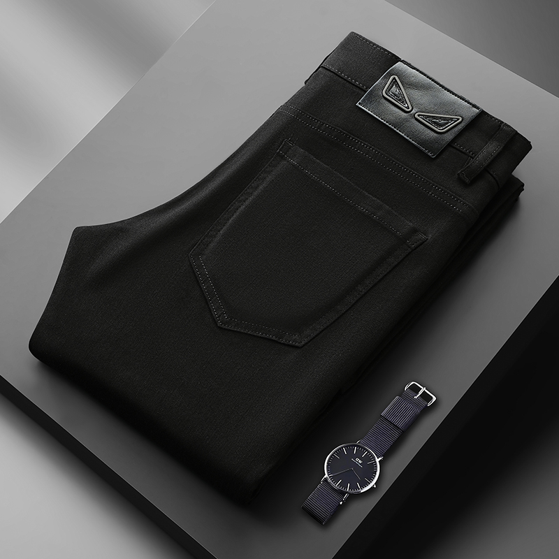 Men's Trendy Slim-Fit Straight-Leg Jeans in White and Black 510