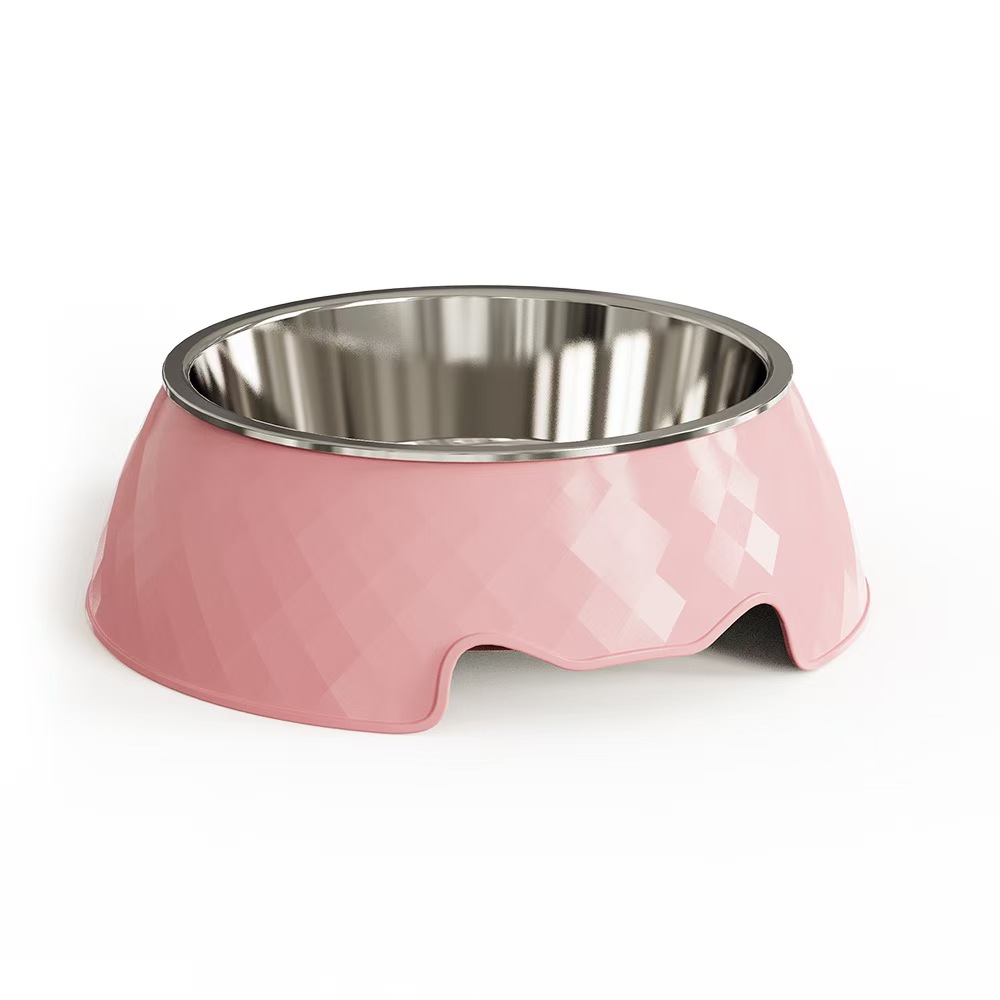 H1195 Pet non-slip stainless steel bowl, anti-tipping food bowl, logo customization available.