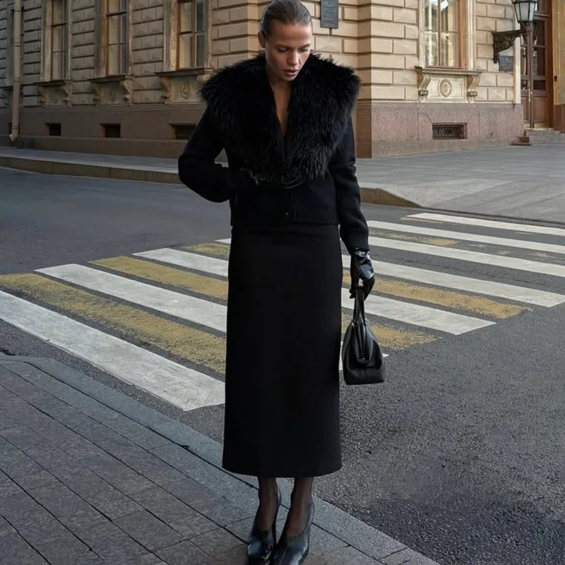 Tuularose Elegant Faux Fur Coats Womens Warm Puffy Slim LongSleeve Collared Cardigan Winter Fashion HighStreet Women Outwear 251028
