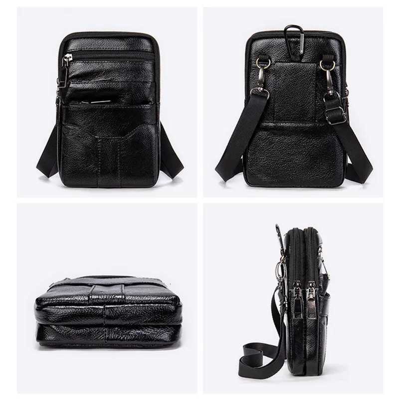 Men Genuine Leather Shoder M fanny pack High Quality Messenger Bags Mens Fi Business Belt Bag Small Briefcase Waist Y251011