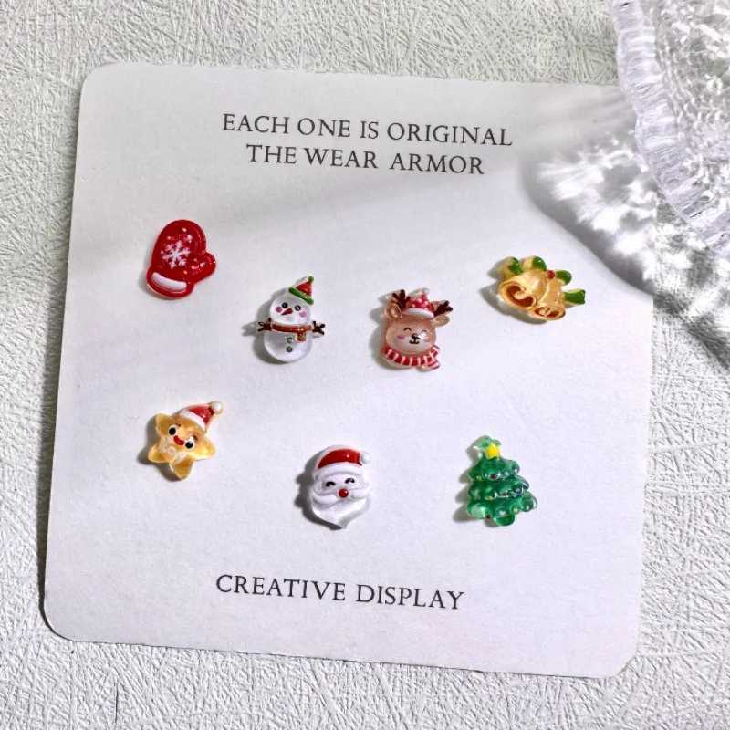 50 Pcs New Cute Mini Resin Cartoon Christmas decorations Flatback Ornament Jewelry Making Manicure Hairwear Accessories A41 C251030