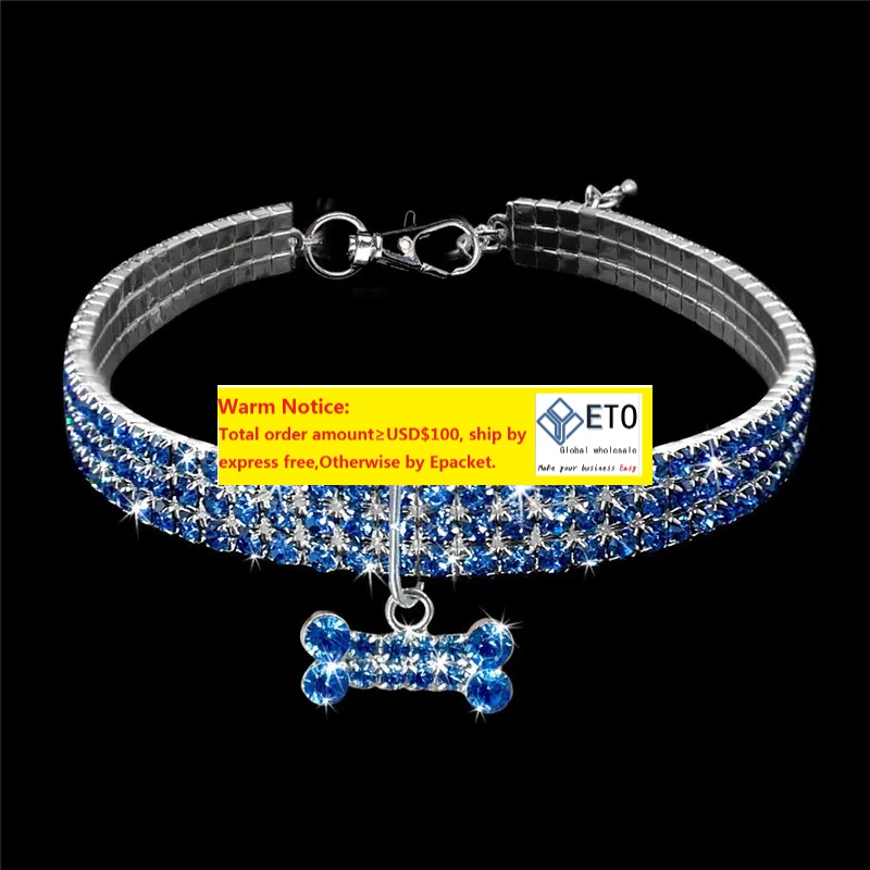 Bling Rhinestone Pearl Necklace Dog Collar Alloy Diamond Puppy Pet Collars For Little Dogs Mascotas Dog Accessories ZZ