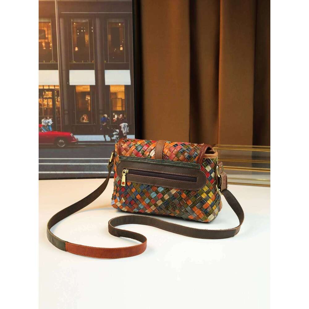 European And American Retro Trend Leather Piece Women's Shoulder Crossbody Small Square Bag