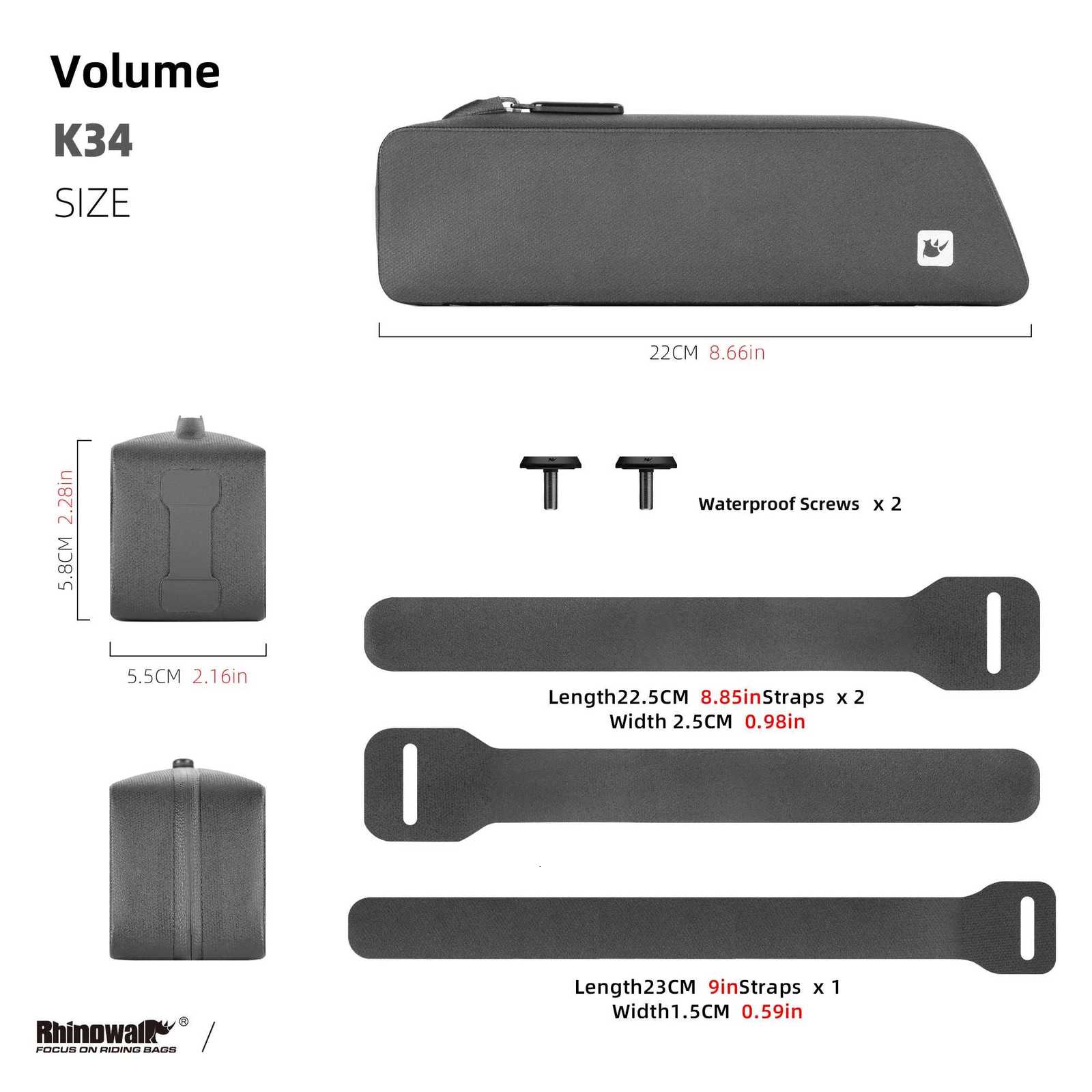 Rhinowalk Bike Top Tube Bag TPU Cycling Front Bag With Screws or Straps Waterproof Windproof Gravel Road Bike Top Frame Bag New H251029