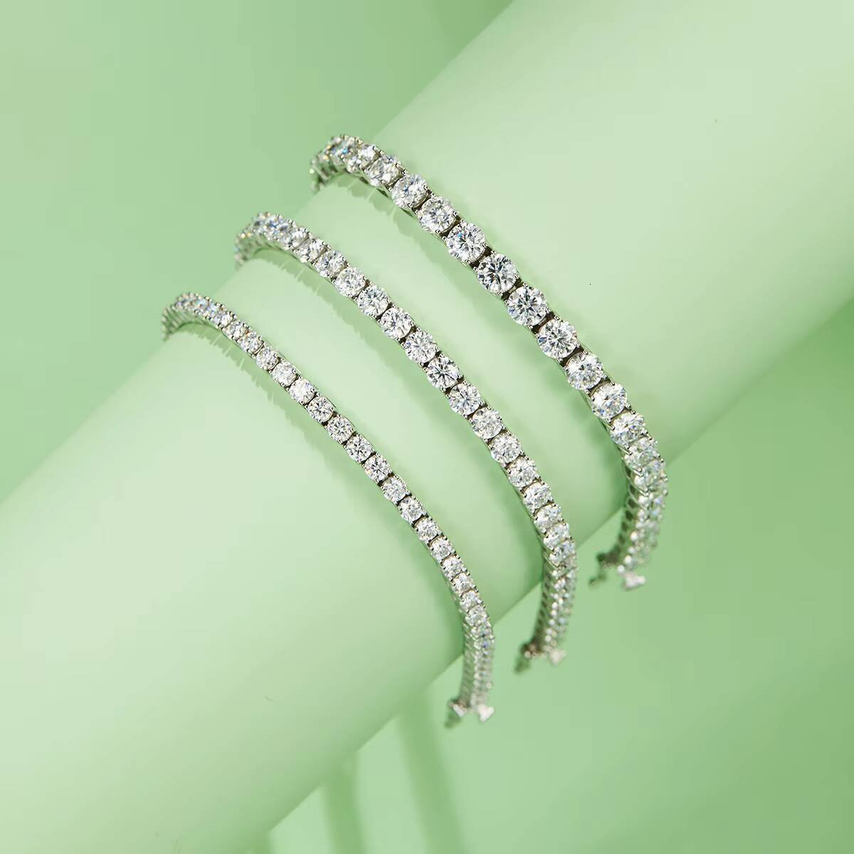Haute Joaillerie 5MM Moissinate Sterling Silver S925 Diamond Chains Tennis Bracelet High Jewelry Custom Tennis Bracelet Silver