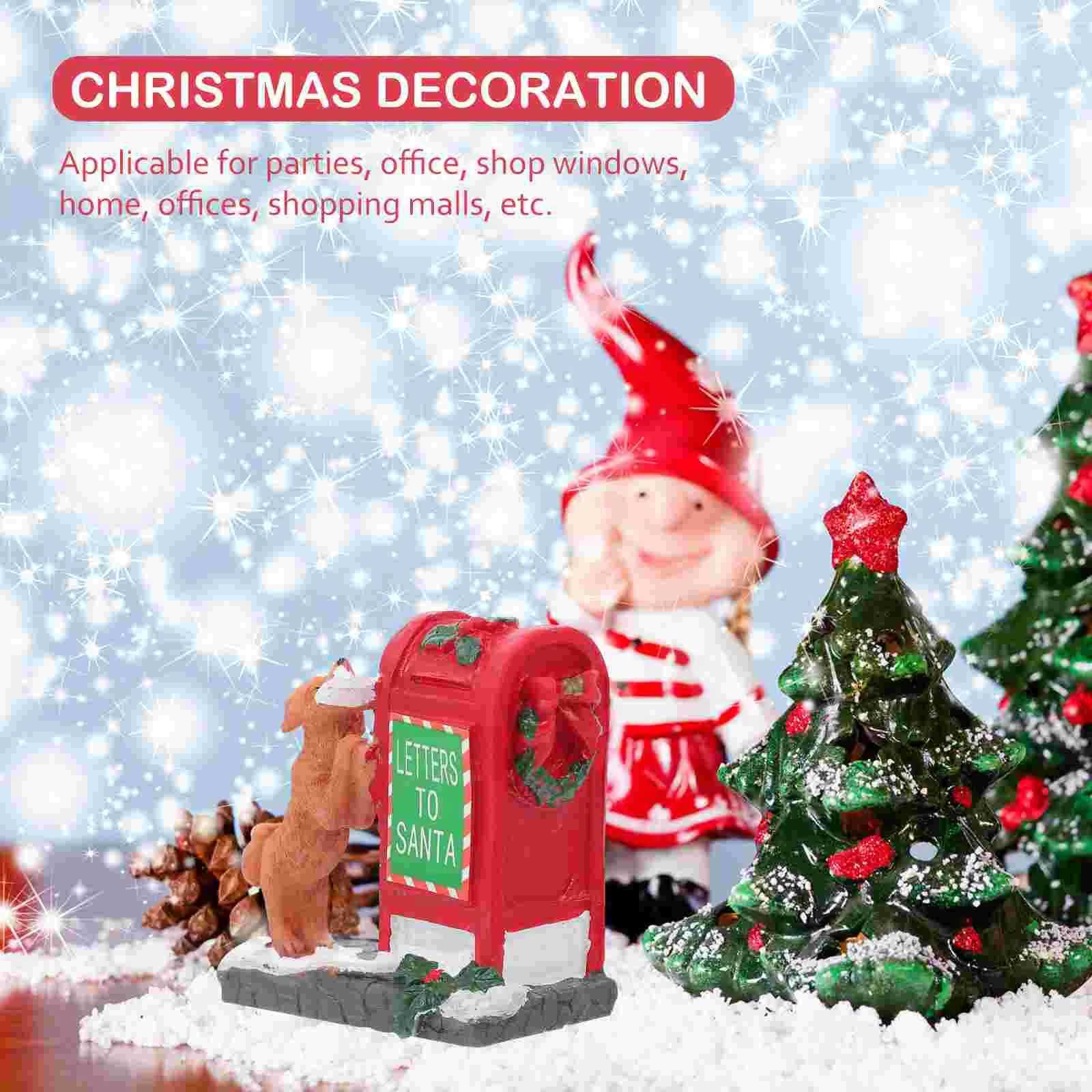 Ornament Handicraft Ornaments Tabletop Christmas Dessert Mailbox Figurine Red Crafts C251030