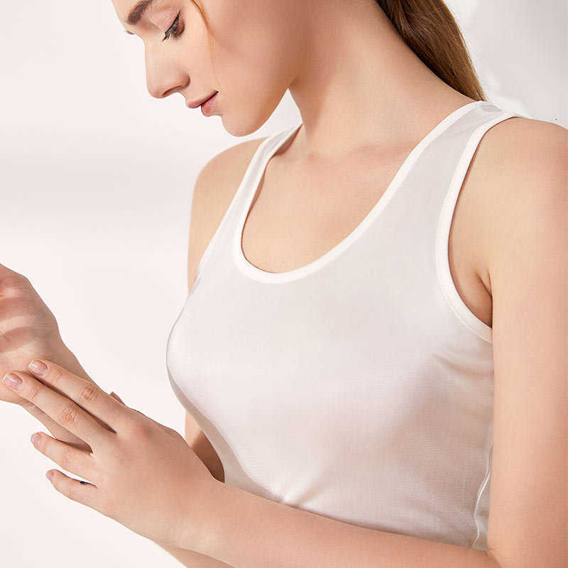 Summer Silk Round-neck Sleeveless Blouse Sleeping Dress - Mulberry Silk Base Layer Skirt Strap Sleeping Dress for Women W240913