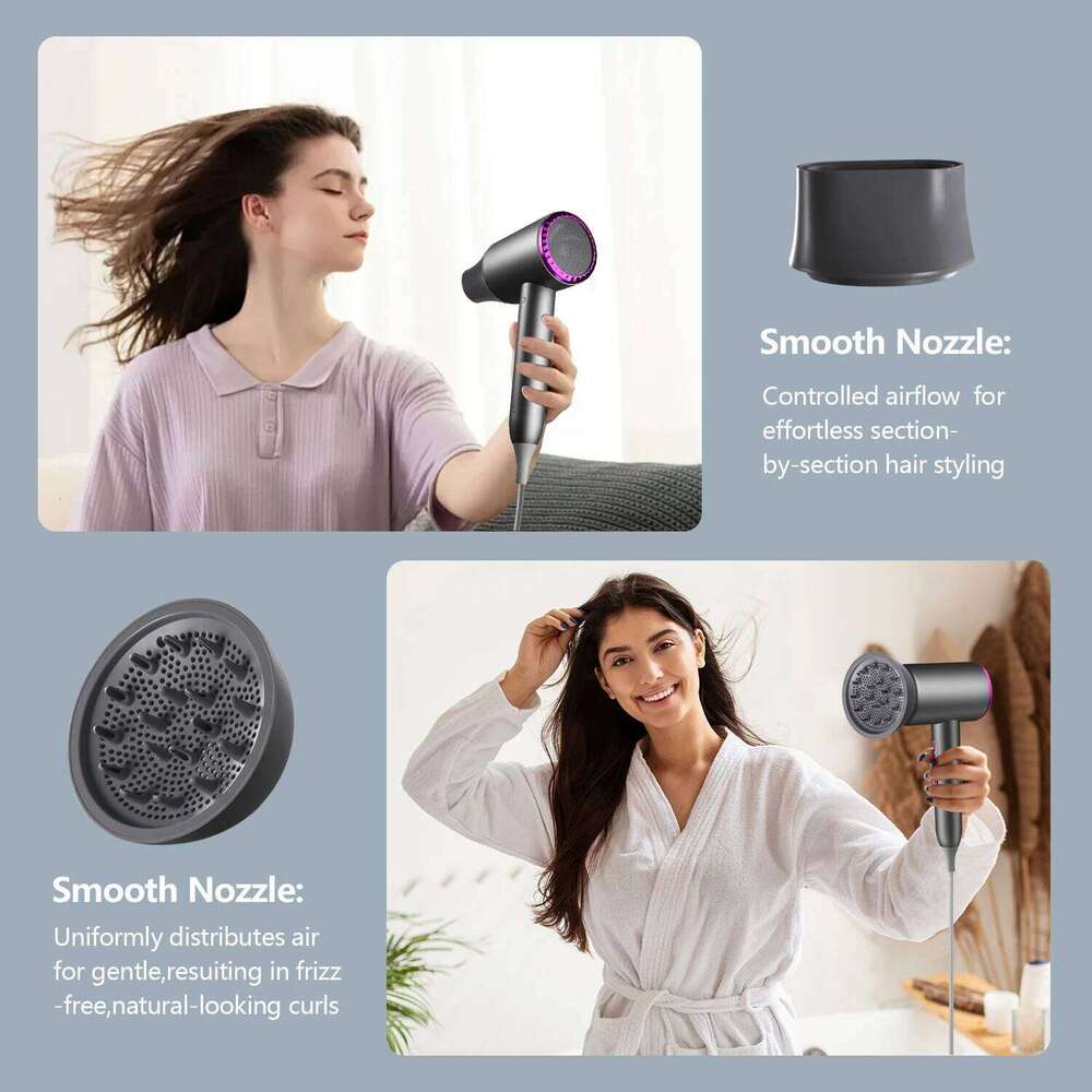 Professional Diffuser, 1875W Blow Ionic Hair Dryer for Women with Constant Temperature 2 Heat & 3 Speed Se