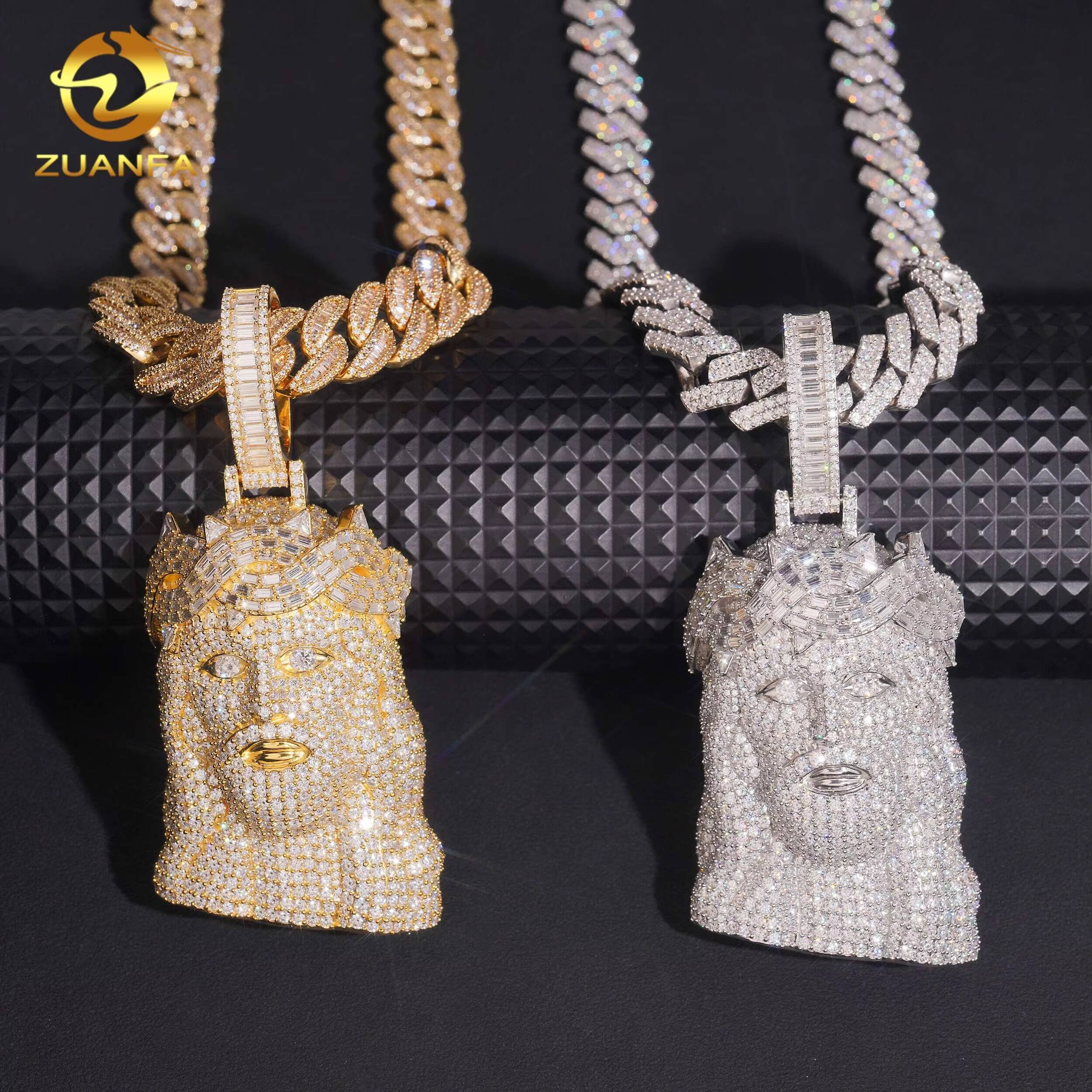 New Stocks 4in Tall Jesus Pendant Moissanite Pendant Men Iced Out Jewelry Rapper Jesus Piece Custom Moissanite Pendant
