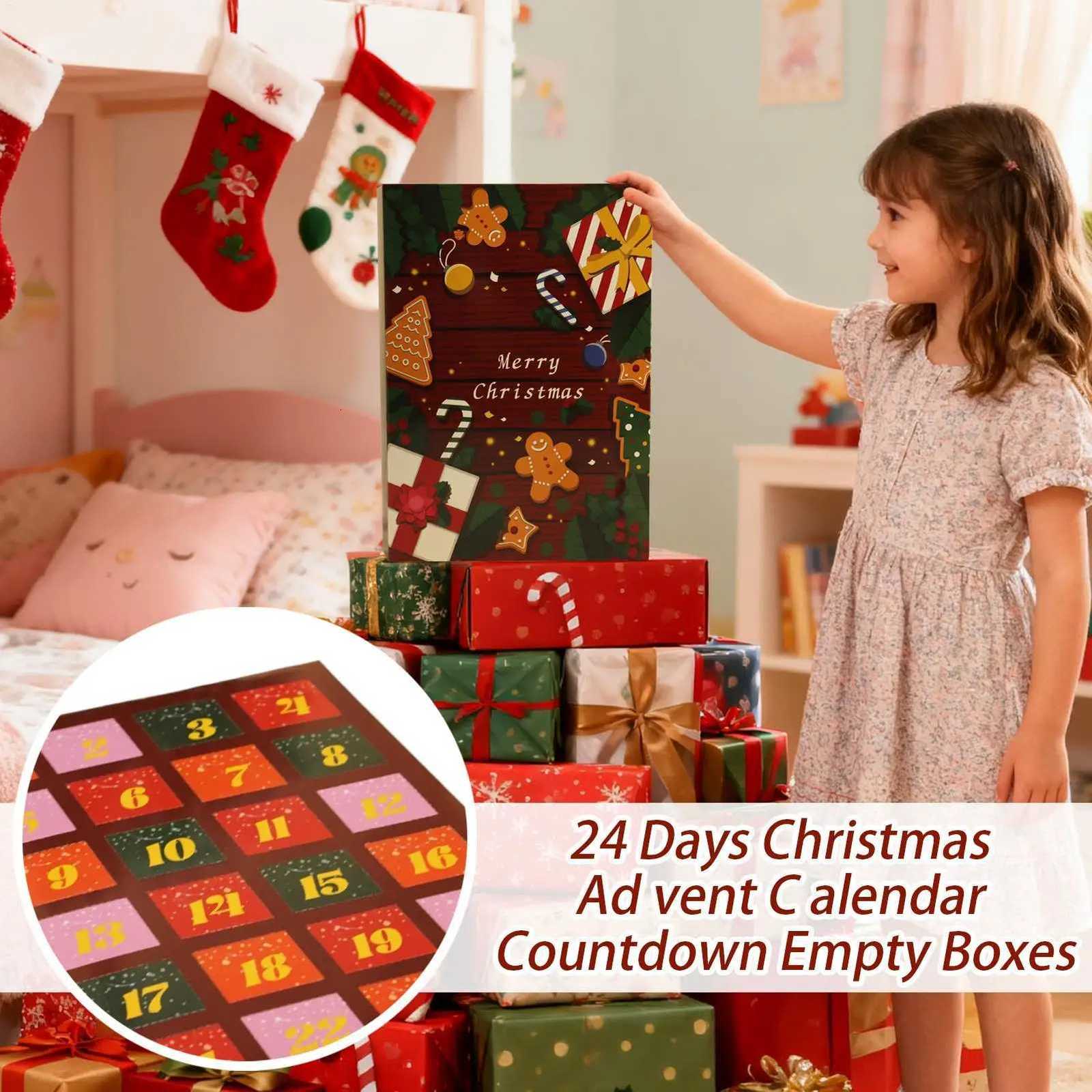 Christmas Advent Filling Box 24Day Fillable Reusable Kids Christmas Countdown Calendar for Birthdays Valentines Day Children C251030