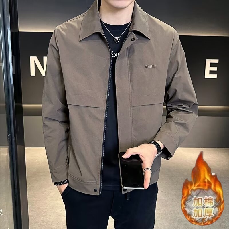 Trendy Men's Jacket 2025 Spring Autumn New Men's Designer Coat Casual Versatile Men's Turn-down Collar Workwear Jacket