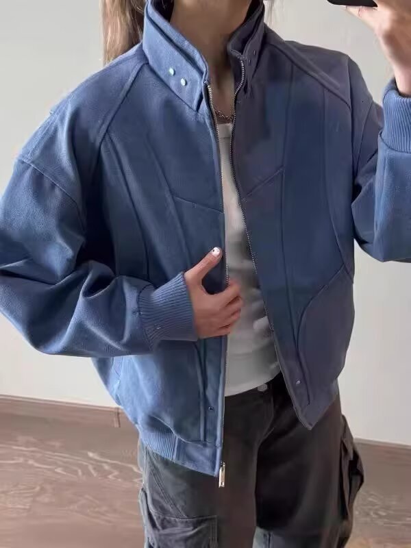 American Style Apricot Workwear Jacket Designer Jacket For Men Spring And Autumn Coat With High-end Feel Stylish And Cool Oversized Stand Collar Jacke