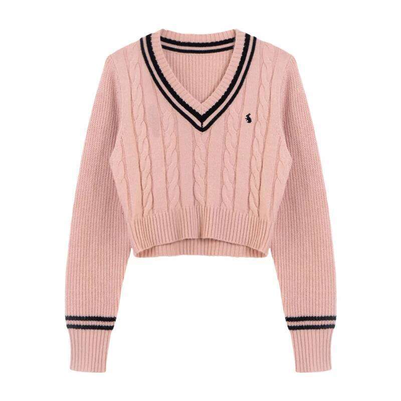 Yuoomuoo Korean Fashion Sweaters Women Autumn V-Neck Cartoon Embroidery Knitted Tops Winter Soft Basic Long Sleeve Pullovers Designer Sweater Women Be