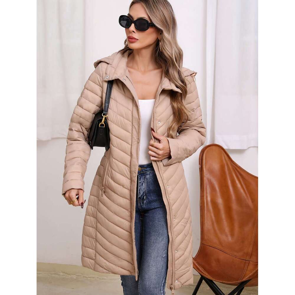 Warm Coat Women S Warm Padded Lightweight Winter Coat Elegant Solid Color Regular Fit Long Sleeve For Daily Casual Formal Ocns Cozy Fabric Seasonal