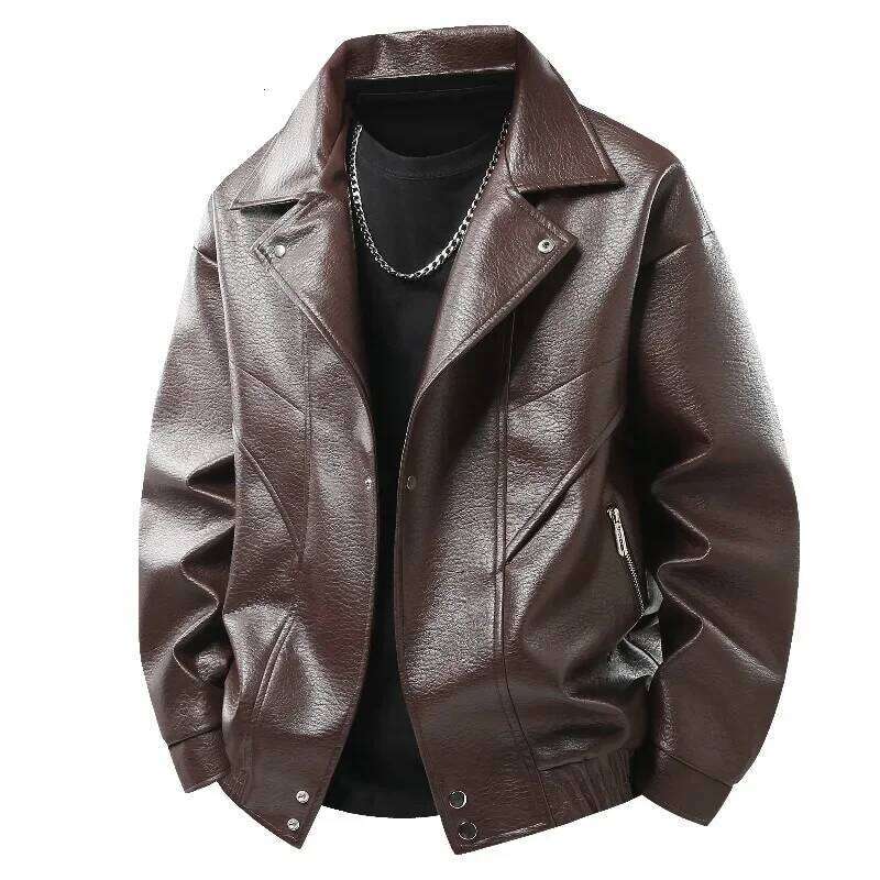 Leather Autumn Winter Outdoor Comfortable Warm Breathable Men's Jacket Sports Fiess Running Leisure Handsome Imitation