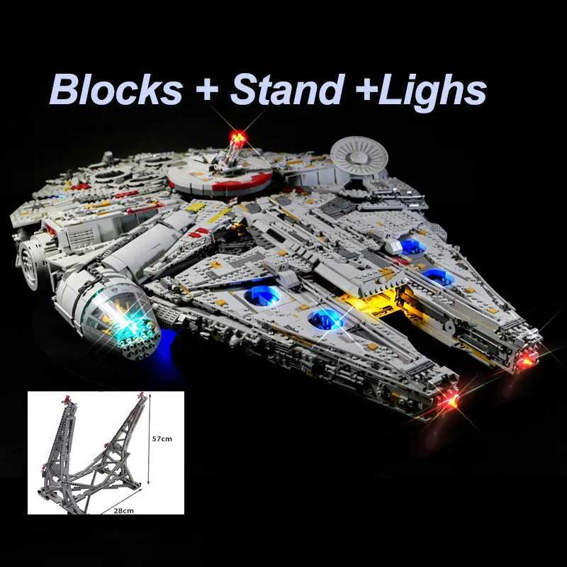 In Stock 7541pcs Largest Millenniumfalcon Starship Model Bricks 75192 Building Blocks Space War Sets Adults Toys Birthday GiftsXJ251030
