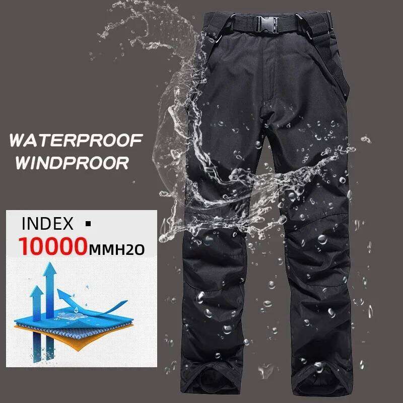 New High Quality Men Outdoor Mountain Windproof Waterproof Ski Snowboard Pants Winter Warm Snow Trousers Brand