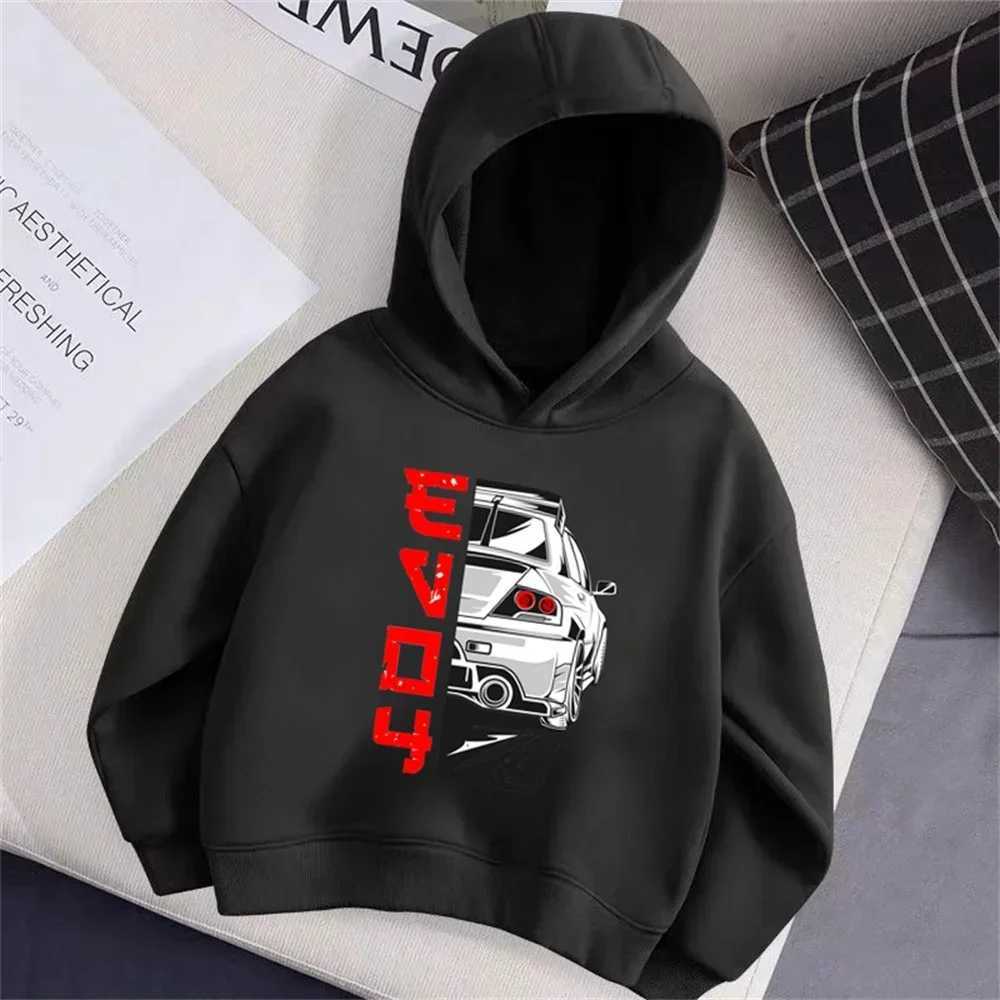 Rally Car Boys Girls Hoodies Cartoon Childrens Clothing Drifting Sweatshirts Fashion Car Fan Street Wear Hoodies for KidsT251030