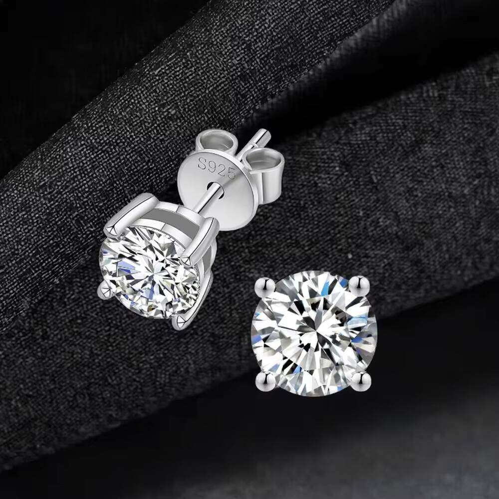 Hot Selling Top Quality Stud Earring Pass Dia Tester Screw Back Hip Hop 10k Solid Gold Earrings Moissanite Jewelry