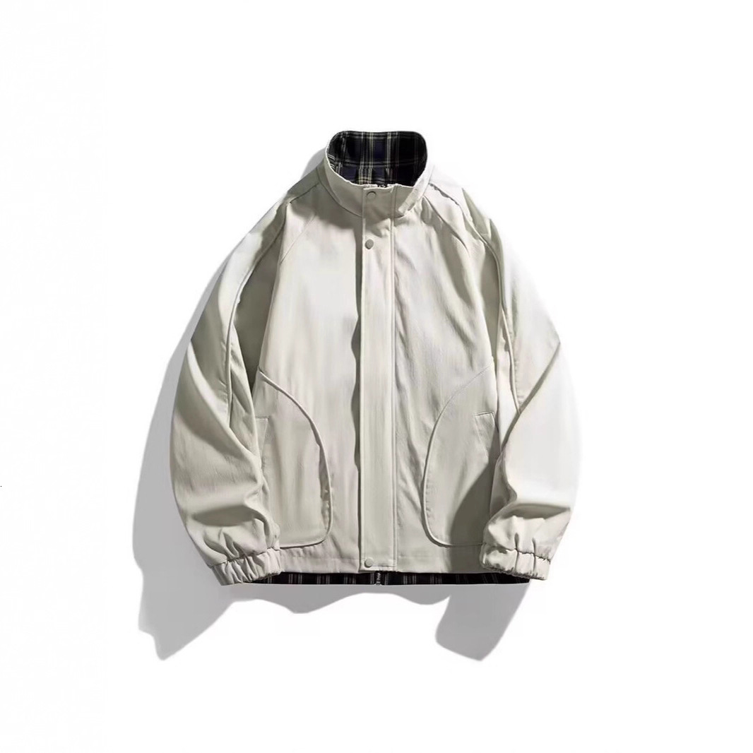 Autumn New Men's Loose Stand Collar Jacket Fashion Patchwork Color Block Designer Coat Stylish Versatile Casual Simple Coat