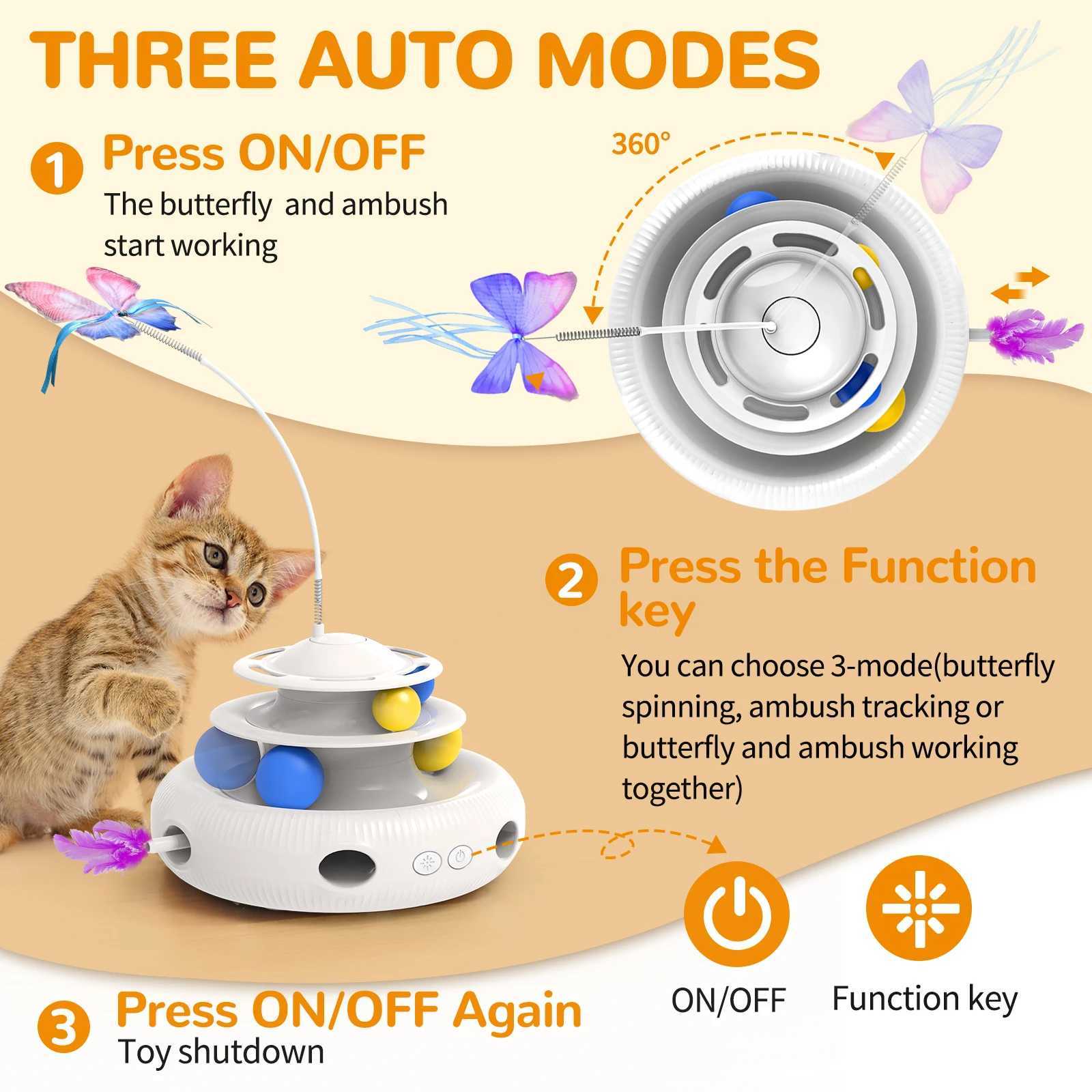 Chargeable Cat Laser Interactive Indoor Cat Pet Toys Automatic USB Cat Teaser Pet Toys Smart Cat Feather S251029{category}